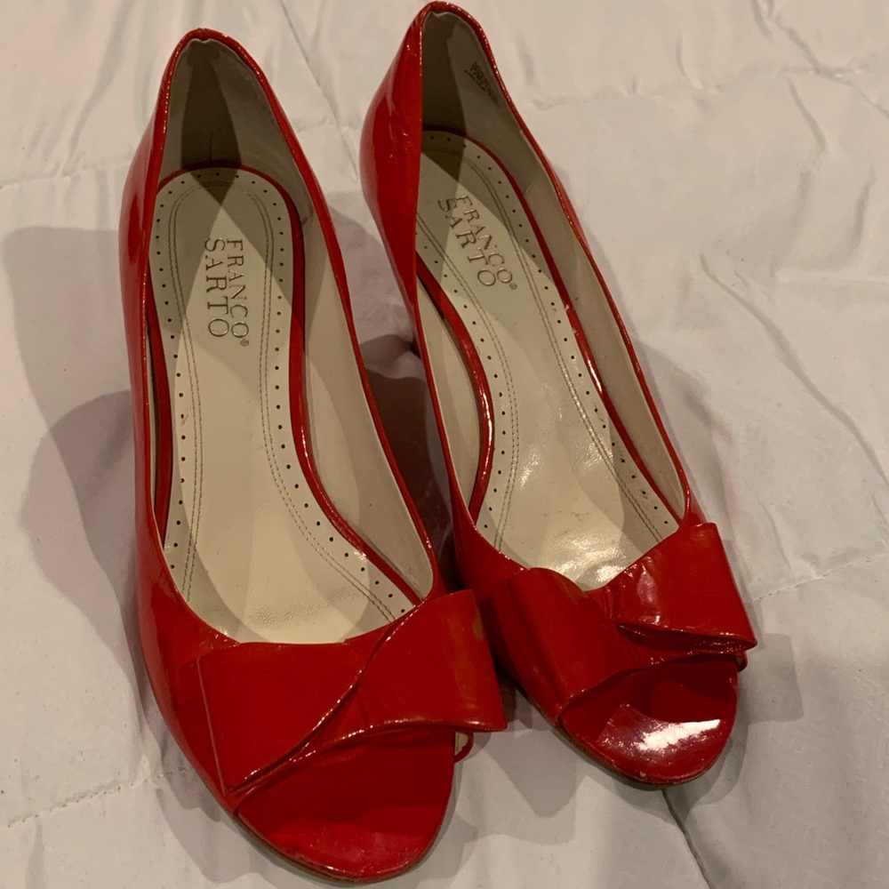 Patent leather pumps
